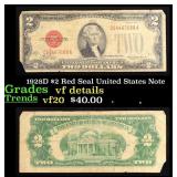 1928D $2 Red Seal United States Note Grades vf det