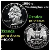 1996-s Proof Washington Quarter 25c Grades GEM++ P