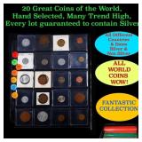 20 Great Coins of the World, hand selected, many t