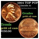 1964 Proof Lincoln Cent TOP POP! 1c Graded pr69 rd