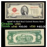 1928F $2 Red Seal United States Note Grades vf++