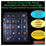 20 Great Coins of the World, hand selected, many t