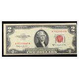 1953C $2 Red Seal United States Note Grades xf det