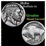 Hobo Buffalo Nickel 5c Grades Hand Carved