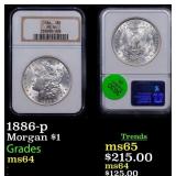 NGC 1886-p Morgan Dollar 1 Graded ms64 By NGC