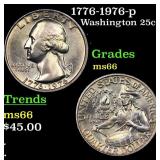1776-1976-p Washington Quarter 25c Grades GEM+ Unc