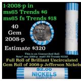 BU Shotgun Jefferson 5c roll, 2008-p 40 pcs Bank $