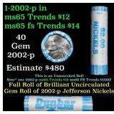 BU Shotgun Jefferson 5c roll, 2002-p 40 pcs Bank $