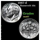1987-d Roosevelt Dime 10c Grades GEM++ Unc