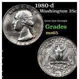 1980-d Washington Quarter 25c Grades GEM Unc