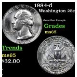 1984-d Washington Quarter 25c Grades GEM Unc