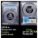 1974-s Proof Roosevelt Dime 10c pr69 dcam PCGS