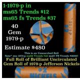 BU Shotgun Jefferson 5c roll, 1979-p 40 pcs Bank $