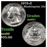 1978-d Washington Quarter 25c Grades GEM+ Unc