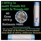 BU Shotgun Jefferson 5c roll, 1979-p 40 pcs Bank $