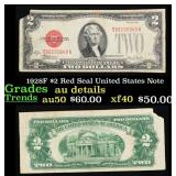 1928F $2 Red Seal United States Note Grades AU Det