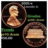 2001-s Proof Lincoln Cent 1c Grades GEM++ Proof De