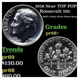 1958 Proof Roosevelt Dime Near TOP POP! 10c Graded