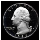 1982-s Proof Washington Quarter 25c Grades GEM++ P