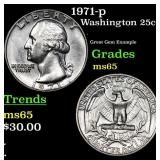 1971-p Washington Quarter 25c Grades GEM Unc