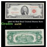 1963 $2 Red Seal United States Note Grades Choice