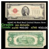 1928G $2 Red Seal United States Note Grades AU Det