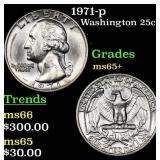 1971-p Washington Quarter 25c Grades GEM+ Unc