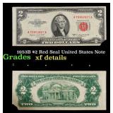 1953B $2 Red Seal United States Note Grades xf det