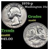 1976-p Washington Quarter 25c Grades GEM+ Unc