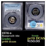 1974-s Proof Roosevelt Dime 10c pr69 dcam PCGS