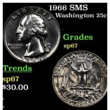 1966 SMS Washington Quarter 25c Grades sp67