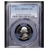 1974-s Proof Washington Quarter 25c pr69 dcam PCGS