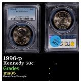1996-p Kennedy Half Dollar 50c ms65 PCGS
