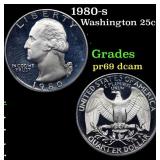 1980-s Proof Washington Quarter 25c Grades GEM++ P