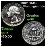 1967 SMS Washington Quarter 25c Grades sp66+