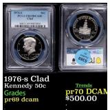 1976-s Clad Proof Kennedy Half Dollar 50c pr69 dca