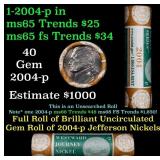 BU Shotgun Jefferson 5c roll, 2004-p 40 pcs Bank $