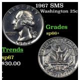 1967 SMS Washington Quarter 25c Grades sp66+
