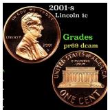 2001-s Proof Lincoln Cent 1c Grades GEM++ Proof De