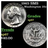 1965 SMS Washington Quarter 25c Grades sp67