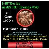 BU Shotgun Lincoln 1c roll, 1970-s 50 pcs Bank Wra