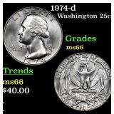 1974-d Washington Quarter 25c Grades GEM+ Unc
