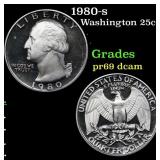 1980-s Proof Washington Quarter 25c Grades GEM++ P