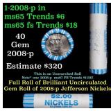 BU Shotgun Jefferson 5c roll, 2008-p 40 pcs Bank $