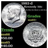 1982-d Kennedy Half Dollar 50c Grades GEM+ Unc