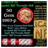 BU Shotgun Lincoln 1c roll, 1963-p 50 pcs Brandt W