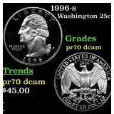 1996-s Proof Washington Quarter 25c Grades GEM++ P