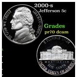 2000-s Proof Jefferson Nickel 5c Grades GEM++ Proo