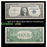 1957A $1 Blue Seal Silver Certificate Grades vf++
