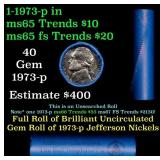 BU Shotgun Jefferson 5c roll, 1973-p 40 pcs Bell T